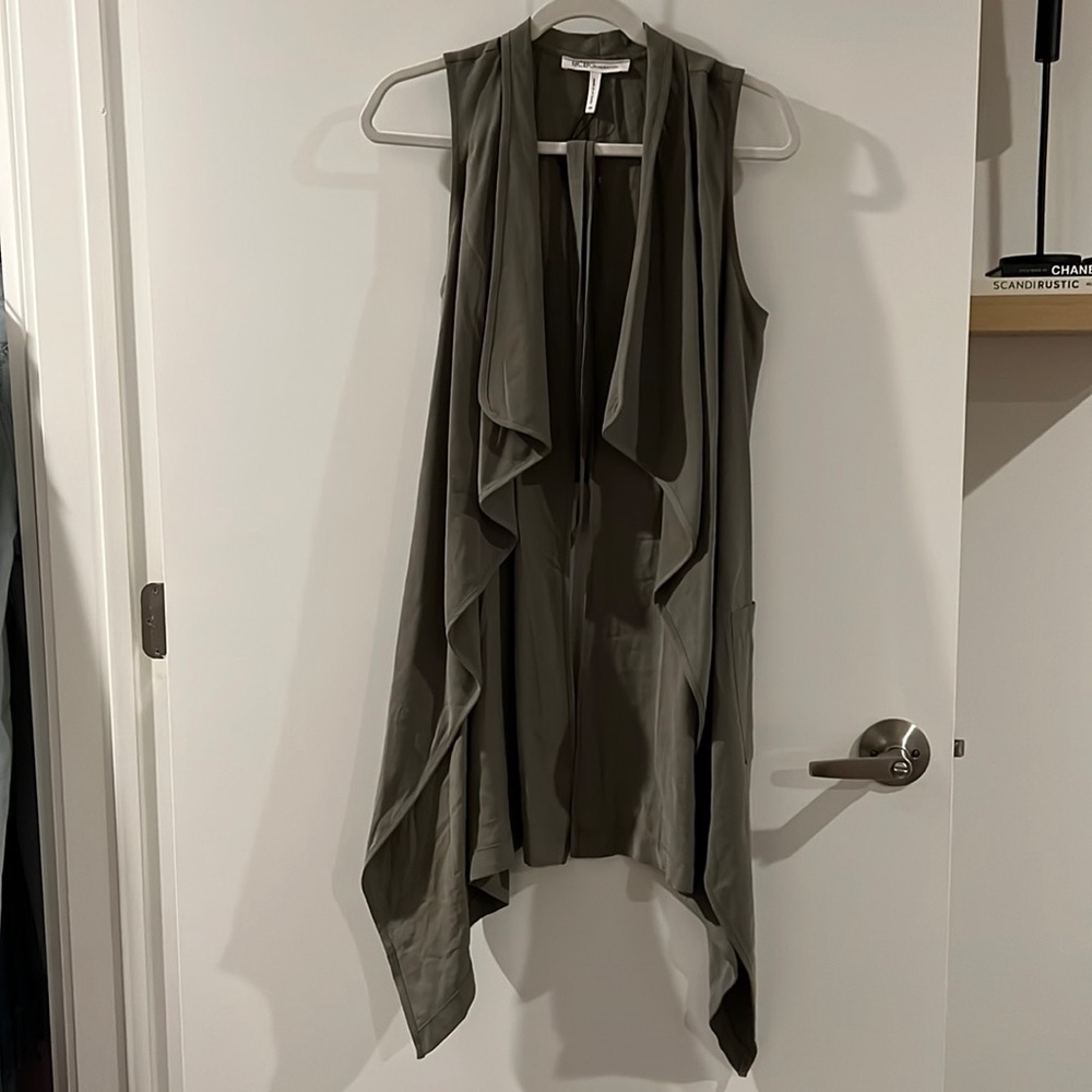 overlay top in olive green color
